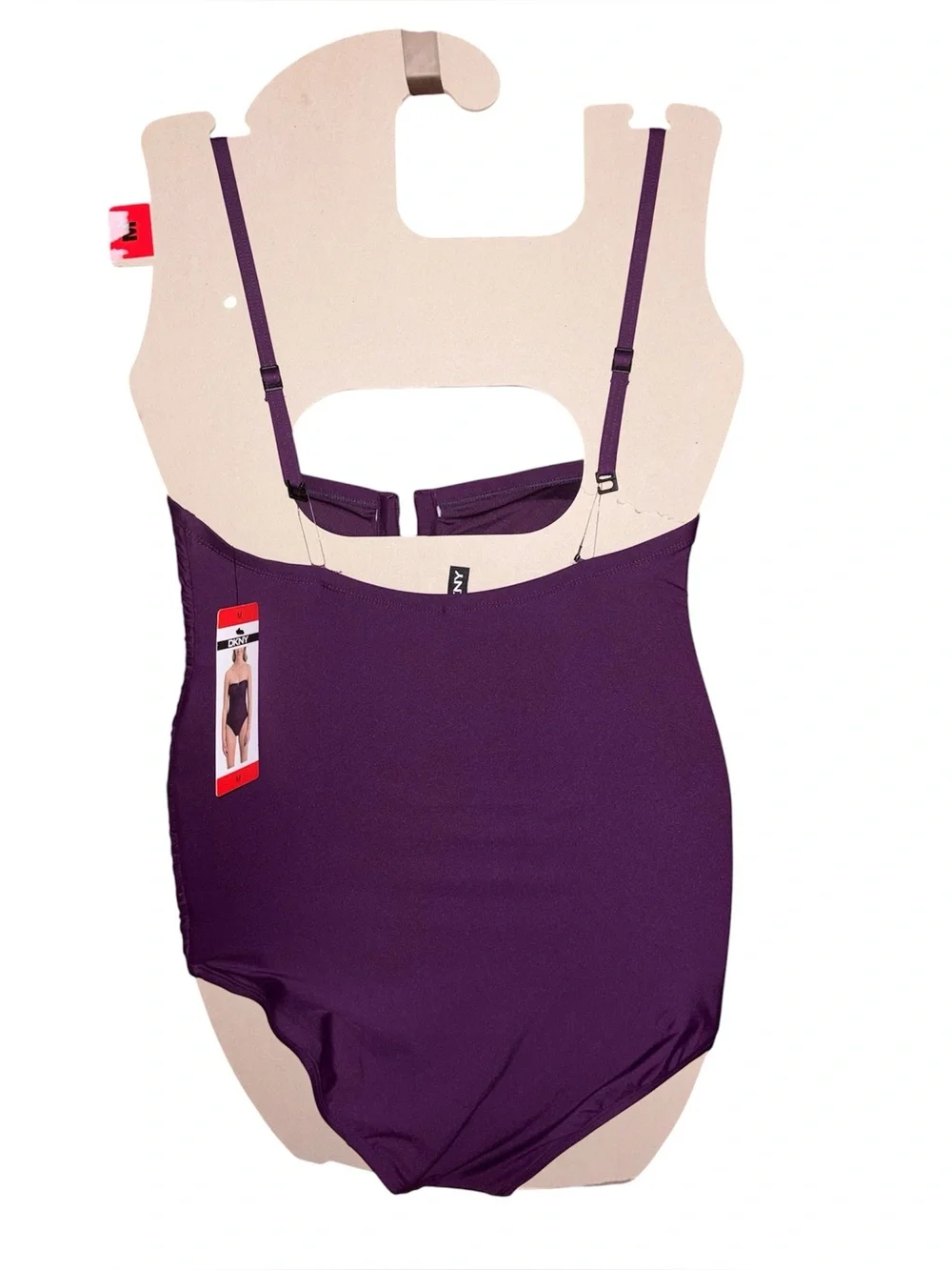 DKNY Bandeau Shirred One Piece Swimsuit - Picture 3 of 4